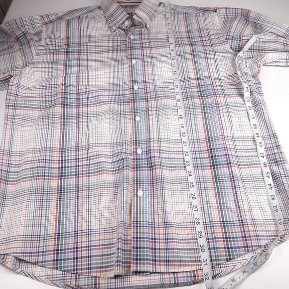 Alex Cannon Red Blue Green White Plaid Men's Button Down  Size XL - Picture 4 of 5
